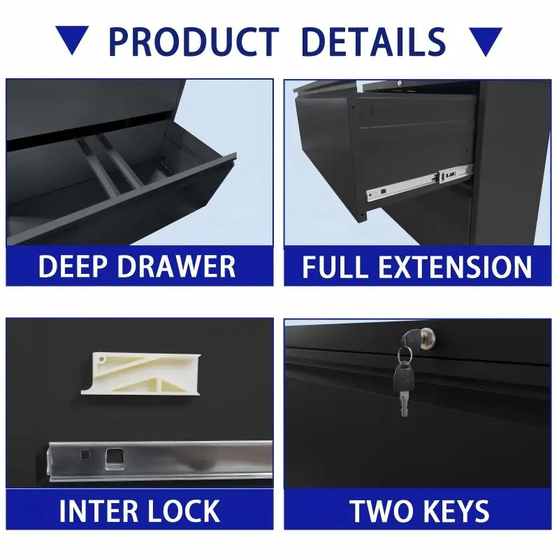 4 Drawer Lateral Steel File Cabinet+Detail 4 Drawer Lateral Steel File Cabinet+Detail