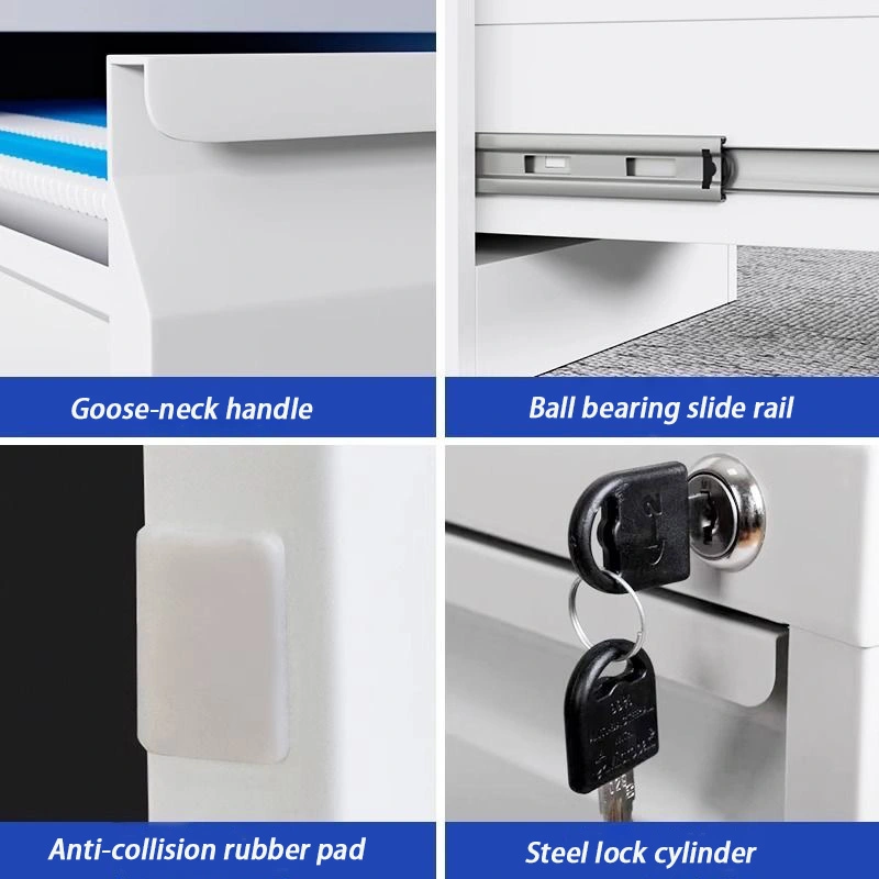 2 Drawer Steel Mobile Pedestal Cabinet+Detail 2 Drawer Steel Mobile Pedestal Cabinet+Detail