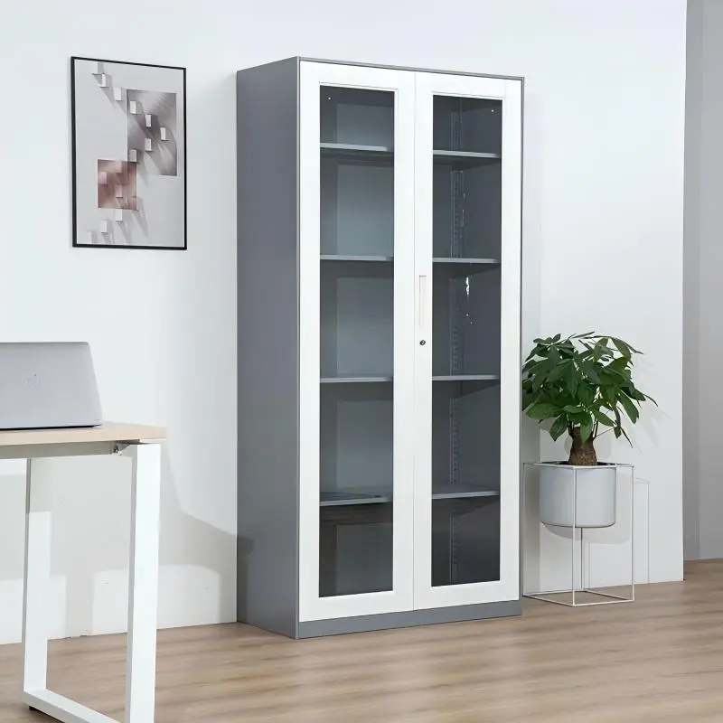 Steel Filing Cabinet with Swing Glass Door+Application Steel Filing Cabinet with Swing Glass Door+Application