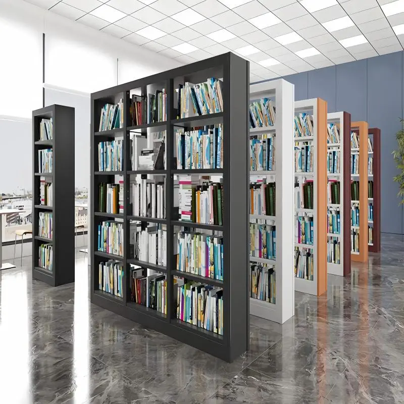 Double-Sided Steel Book Shelves+Application