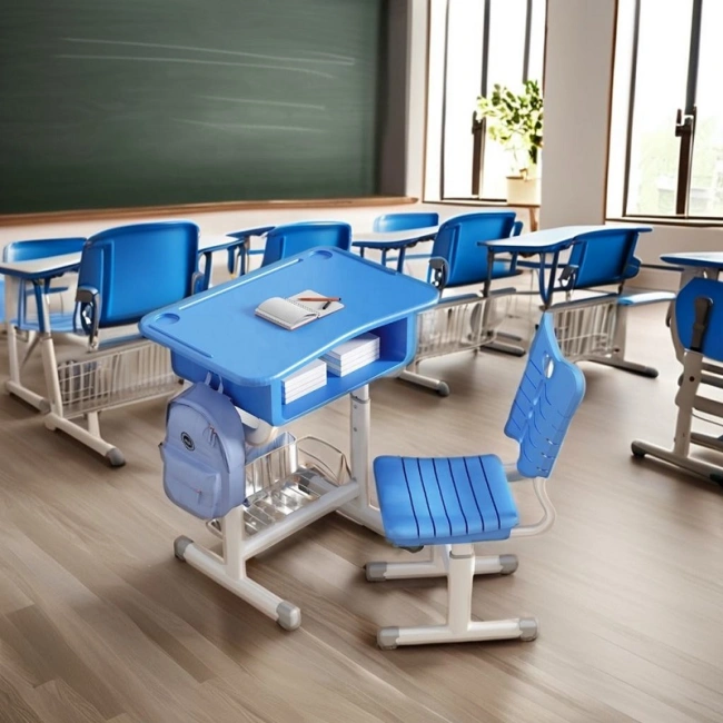 School Desk With Chair Attached