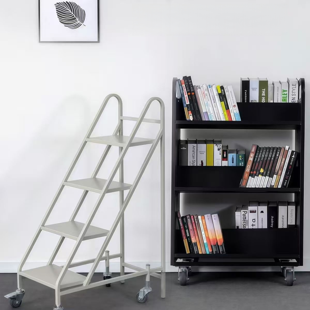 3-Step Steel Library Book Ladder+Application 3-Step Steel Library Book Ladder+Application