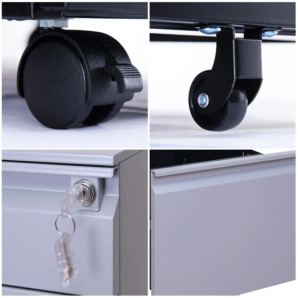 2-Drawer Steel Mobile Cabinet+Detail 2-Drawer Steel Mobile Cabinet+Detail