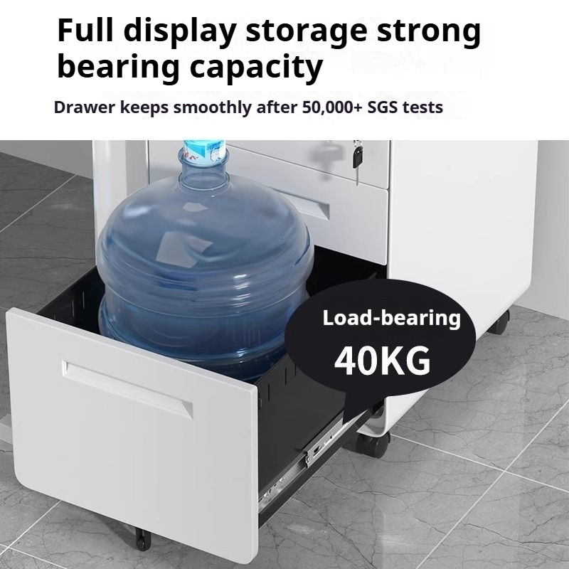 3-Drawer Steel Mobile File Cabinet+Detail 3-Drawer Steel Mobile File Cabinet+Detail