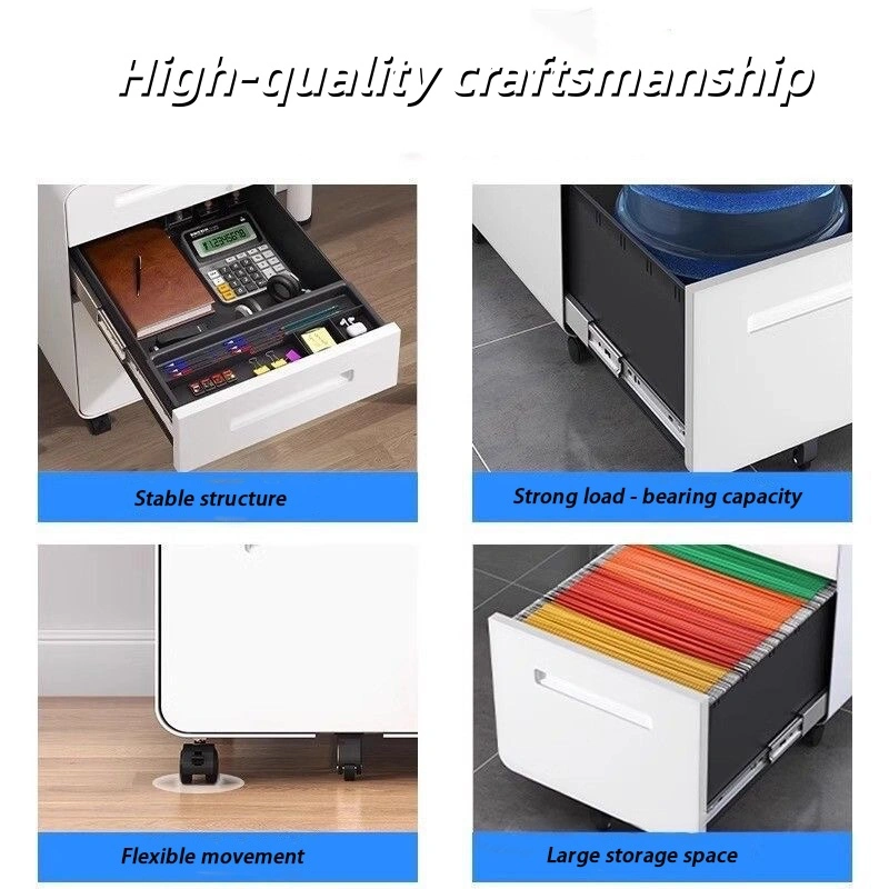 3 Drawer Steel Mobile Pedestal Cabinet+Detail 3 Drawer Steel Mobile Pedestal Cabinet+Detail