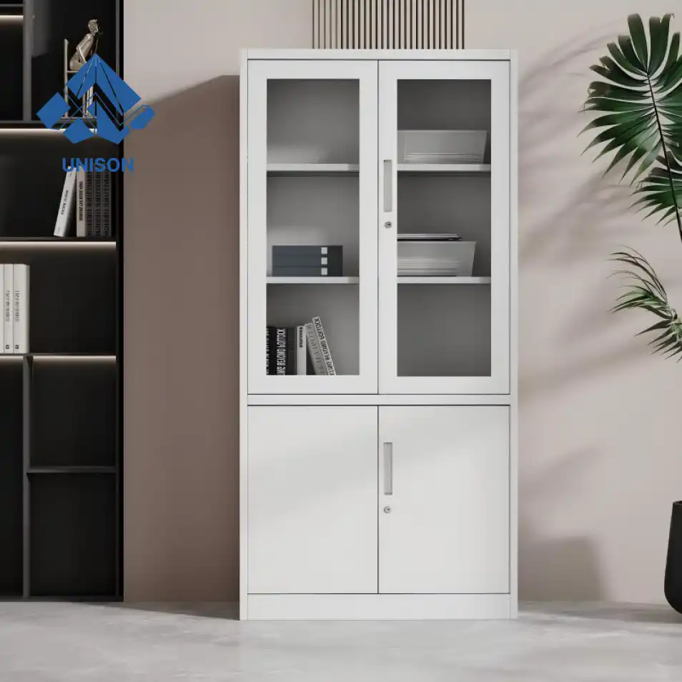 Four-Door Steel and Glass Filing Cabinet Four-Door Steel and Glass Filing Cabinet
