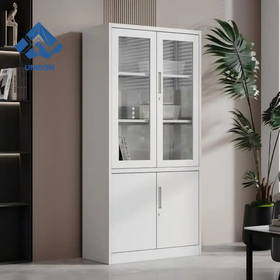 Four-Door Steel and Glass Filing Cabinet Four-Door Steel and Glass Filing Cabinet