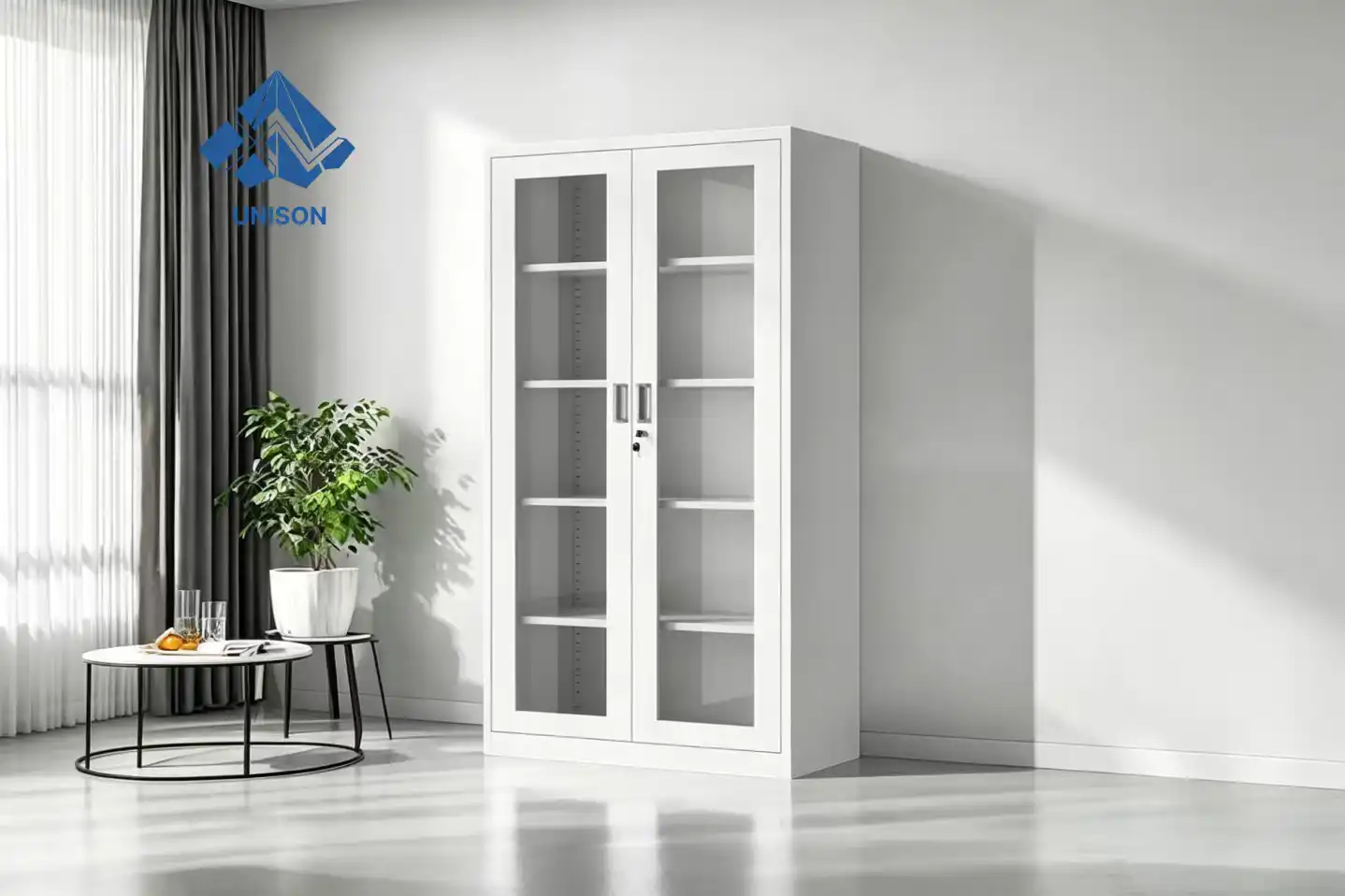 Steel Filing Cabinet with Swing Glass Door