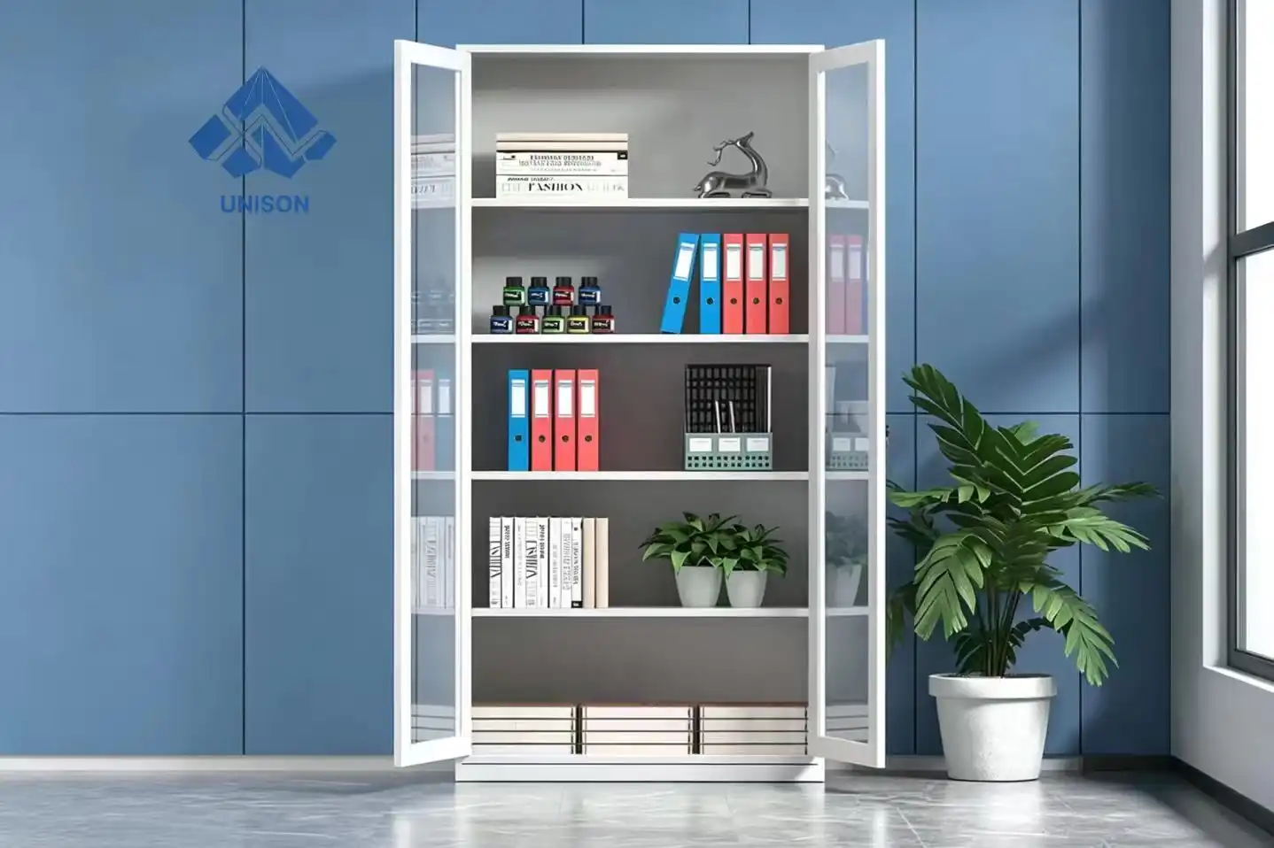 Swing door metal file cabinet