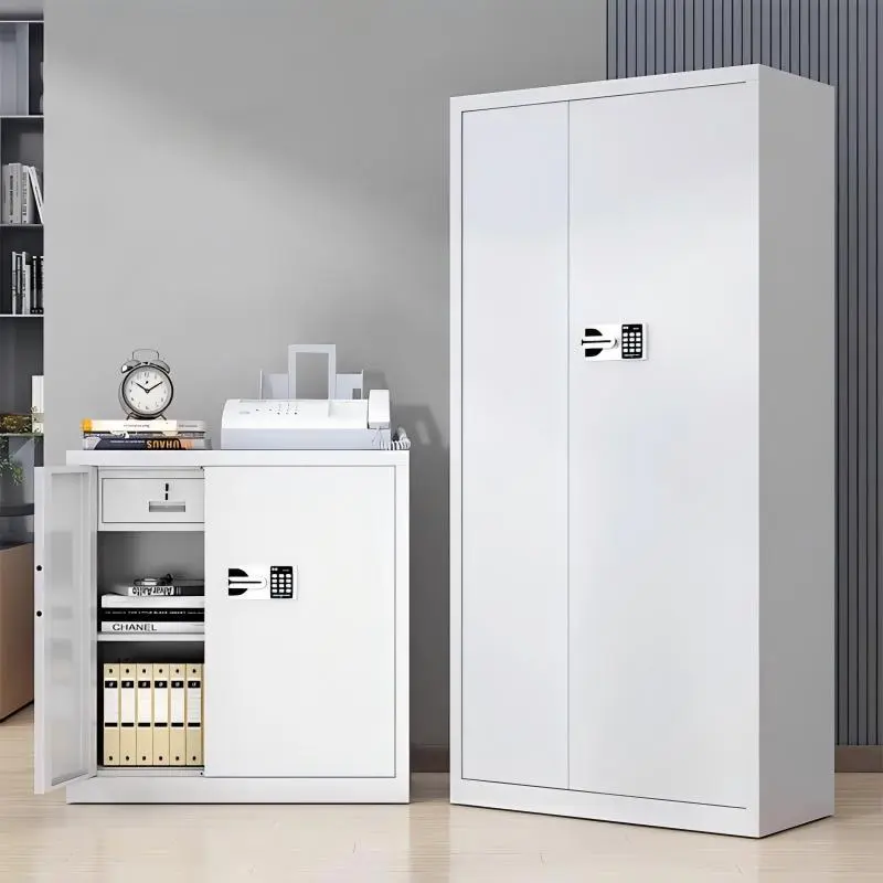 White Metal Combination Storage Cabinet