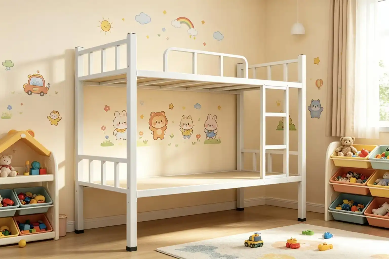 Dormitory metal double bed