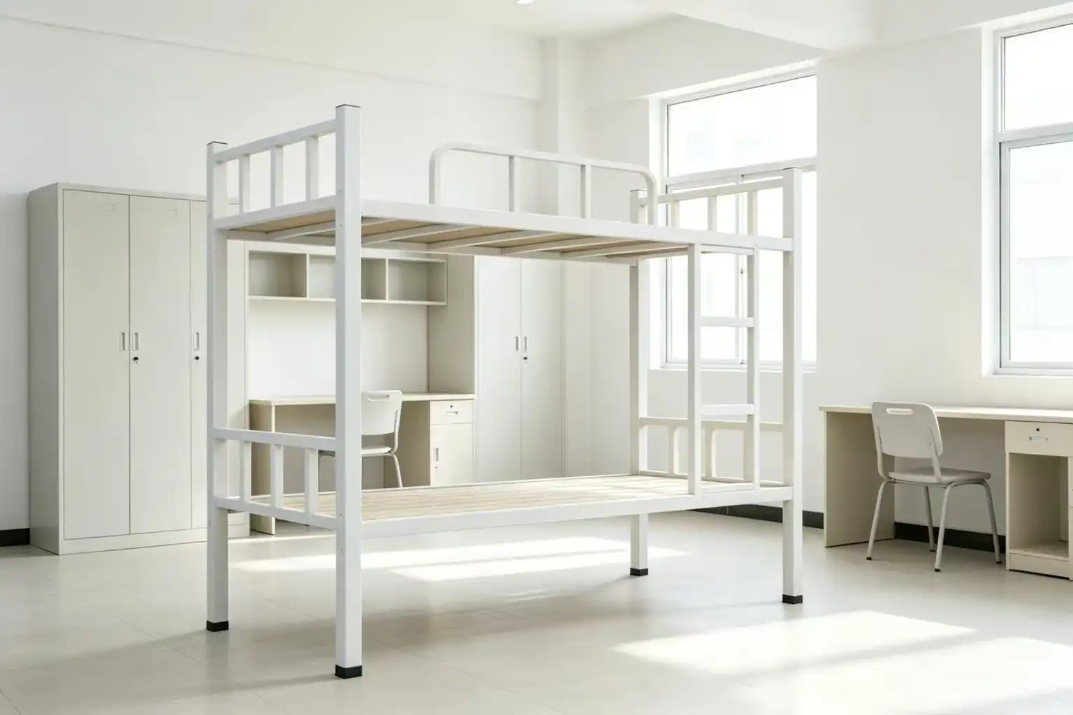 Dormitory metal double bed