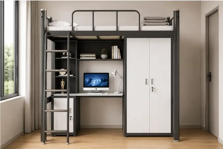Student loft bed with desk Student loft bed with desk