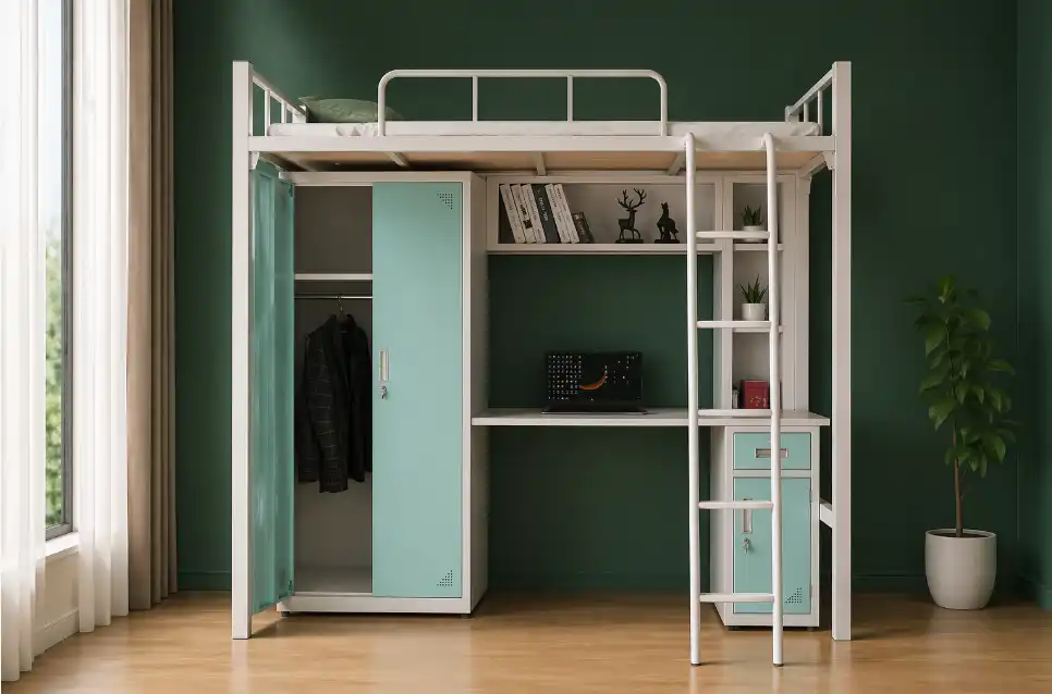 Student loft bed with desk Student loft bed with desk