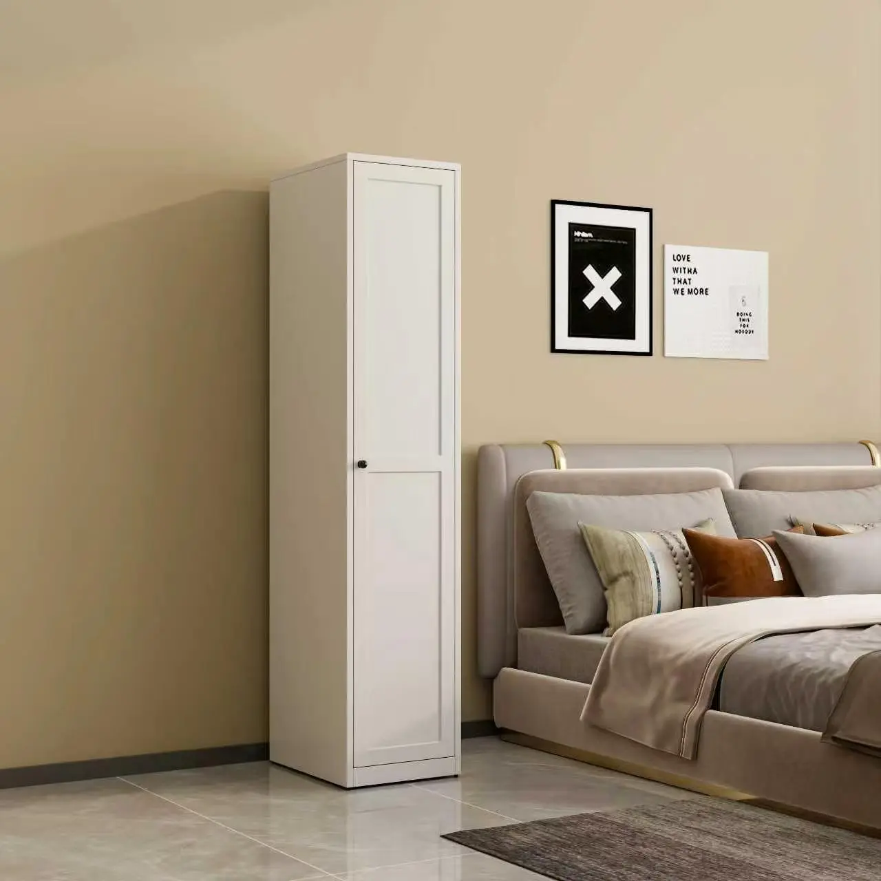 Narrow Frame Steel Door Bookcase