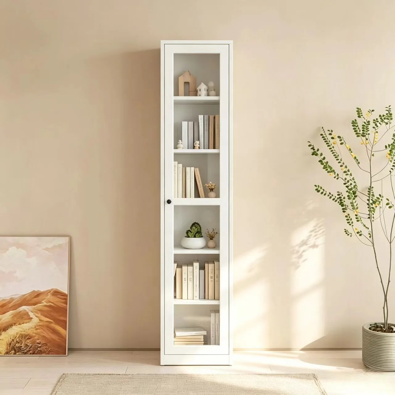 Narrow Frame Glass Door Office Bookcase Narrow Frame Glass Door Office Bookcase