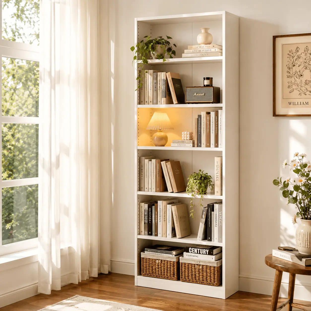   6-Tier Wide Tall Open Bookcase