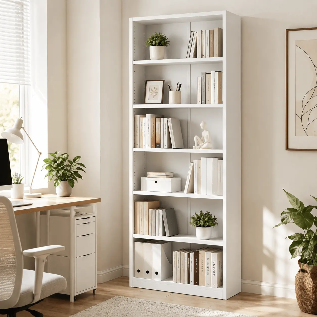   6-Tier Wide Tall Open Bookcase
