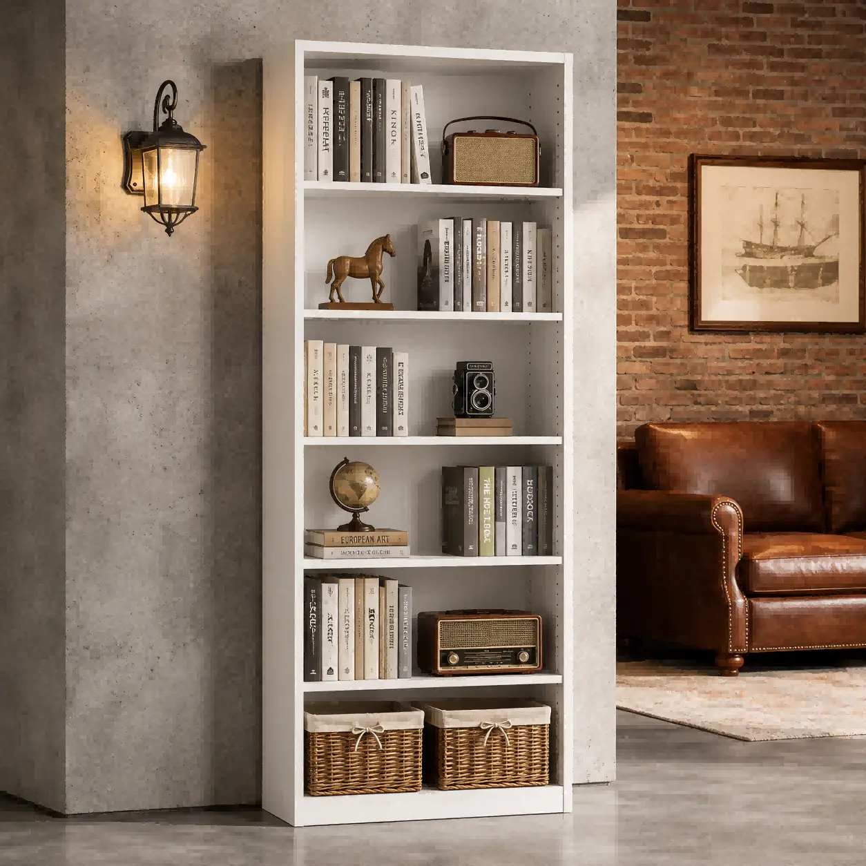   6-Tier Wide Tall Open Bookcase