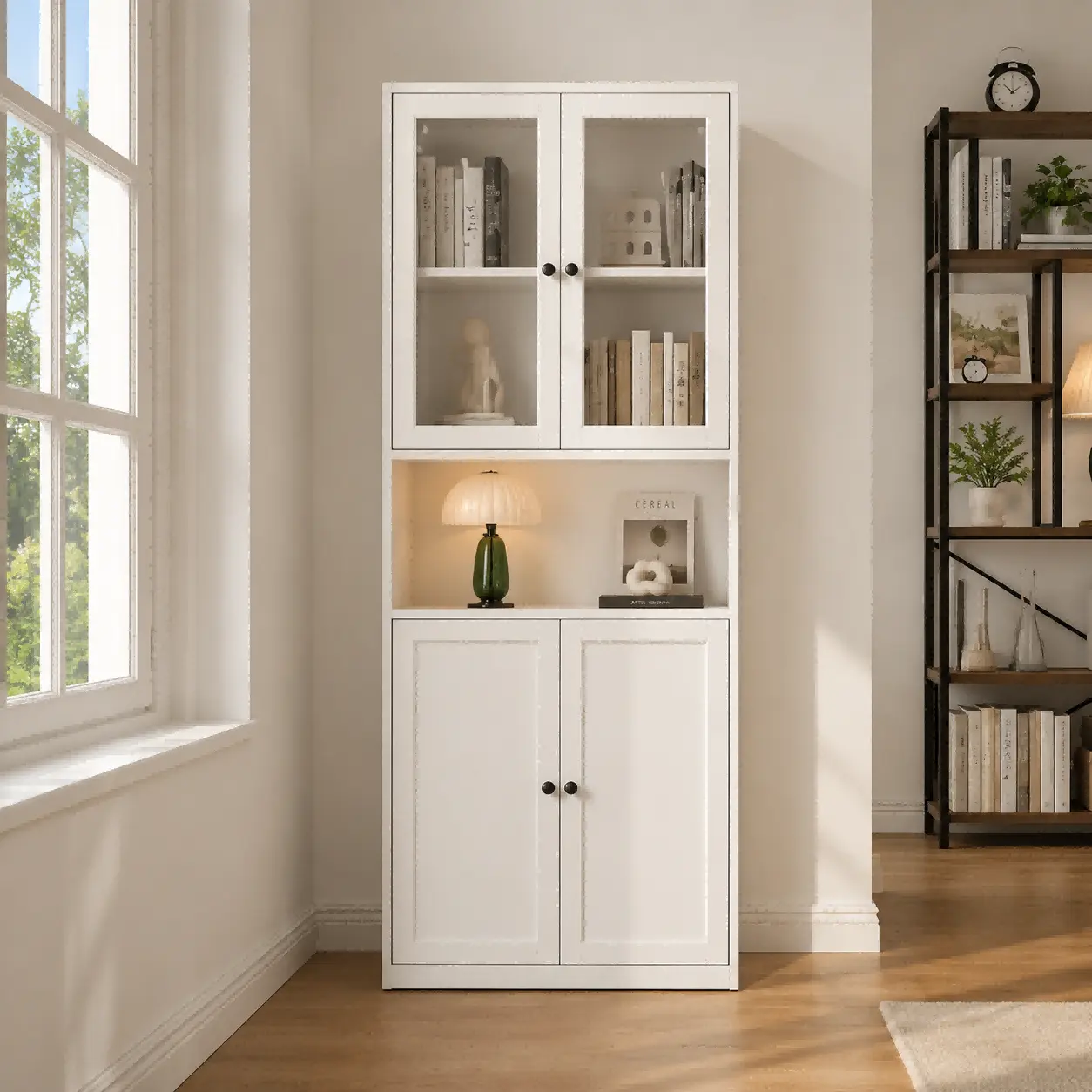 Steel Double Glass Door Bookcase Steel Double Glass Door Bookcase