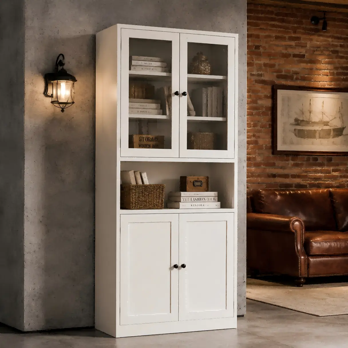 Steel Double Glass Door Bookcase Steel Double Glass Door Bookcase