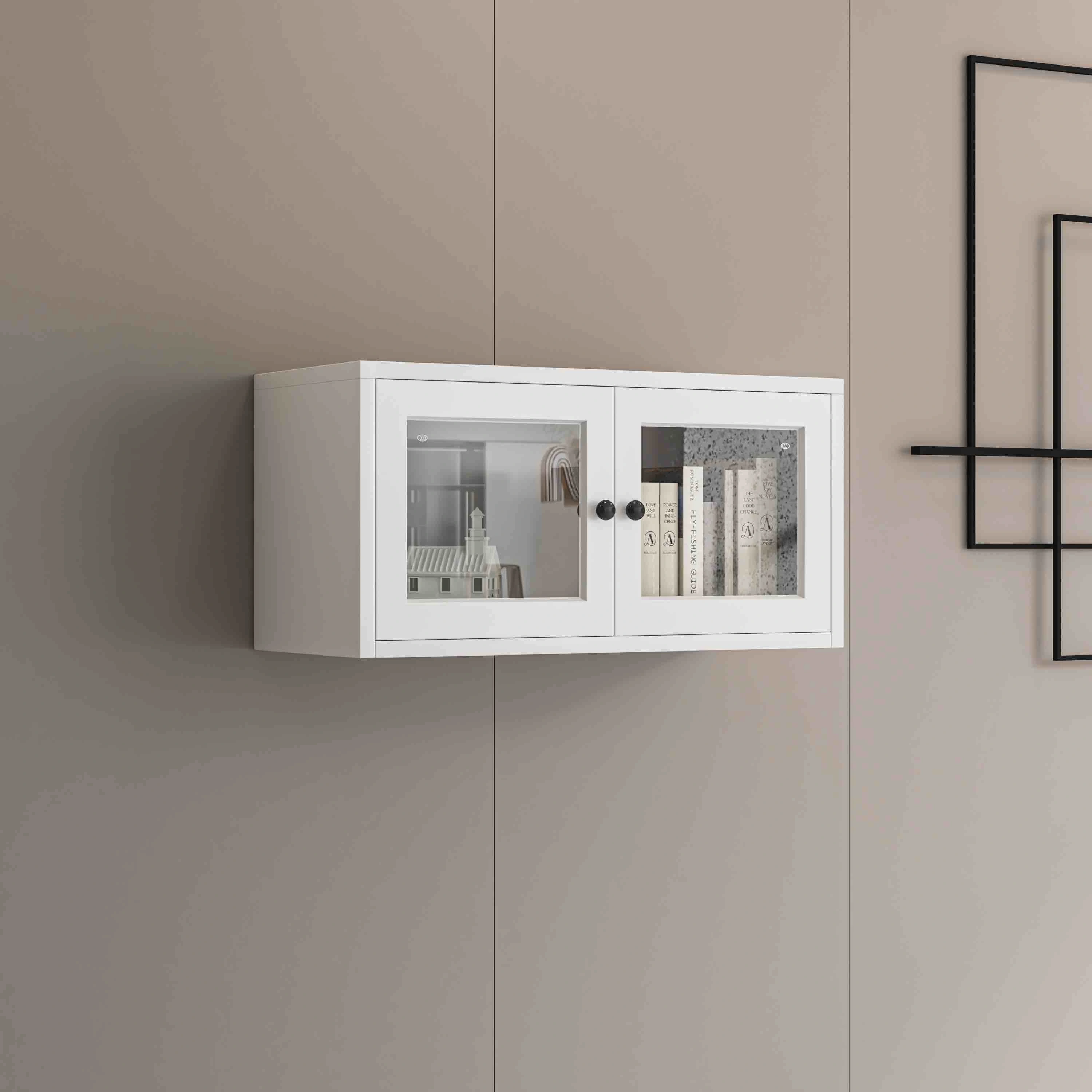 Double Glass Door Wall Cabinet Double Glass Door Wall Cabinet