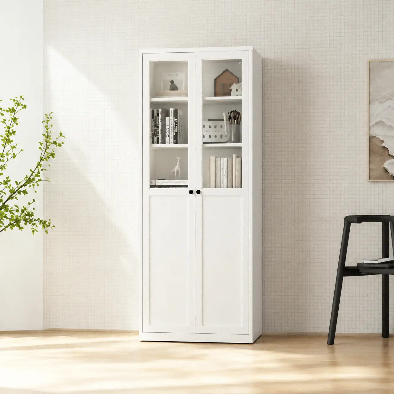 Tall Upper Glass Steel Cabinet