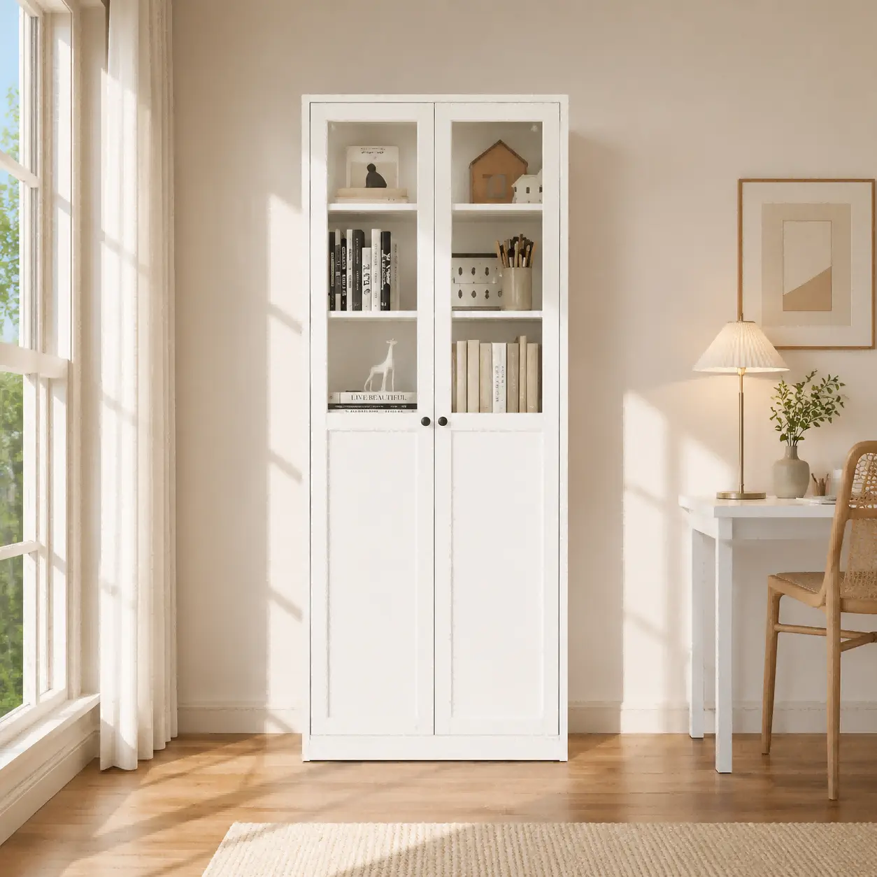 Tall Upper Glass Steel Cabinet