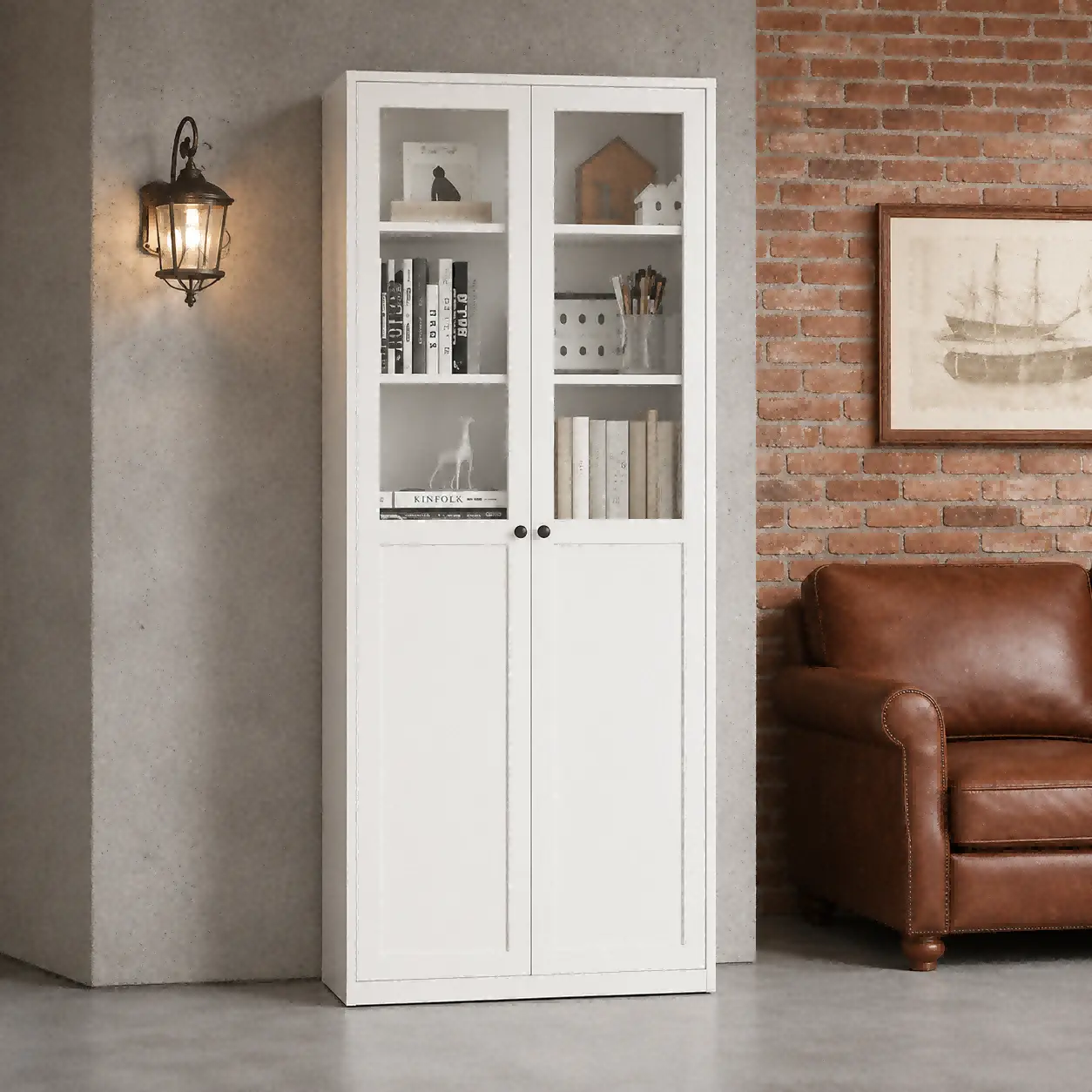 Tall Upper Glass Steel Cabinet