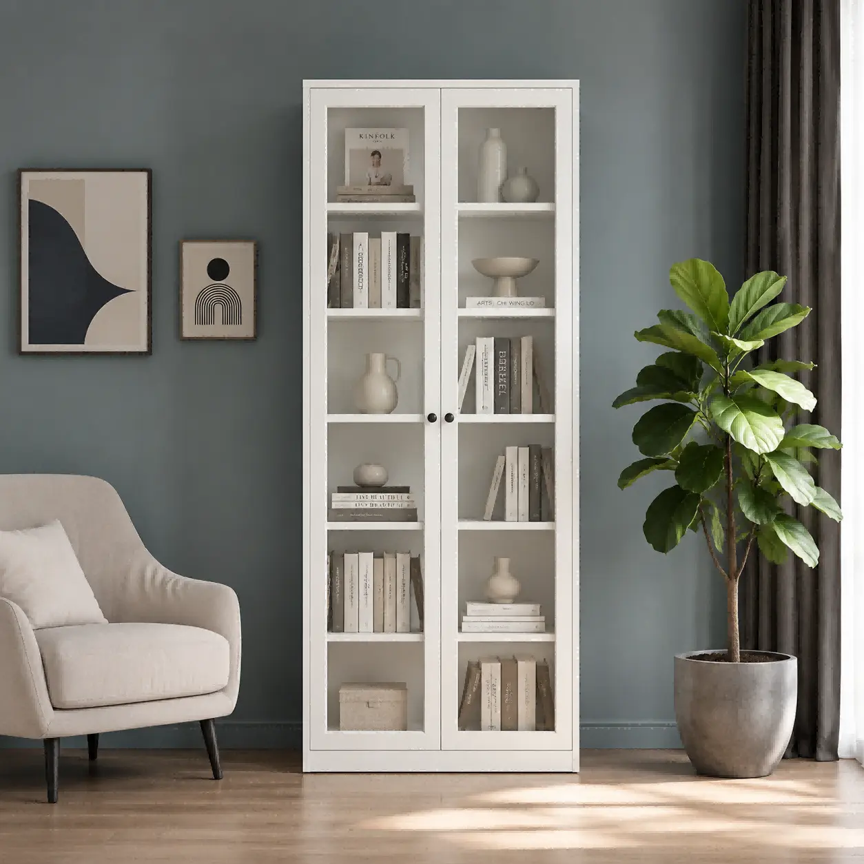 Full Glass Double Door Steel Cabinet Full Glass Double Door Steel Cabinet