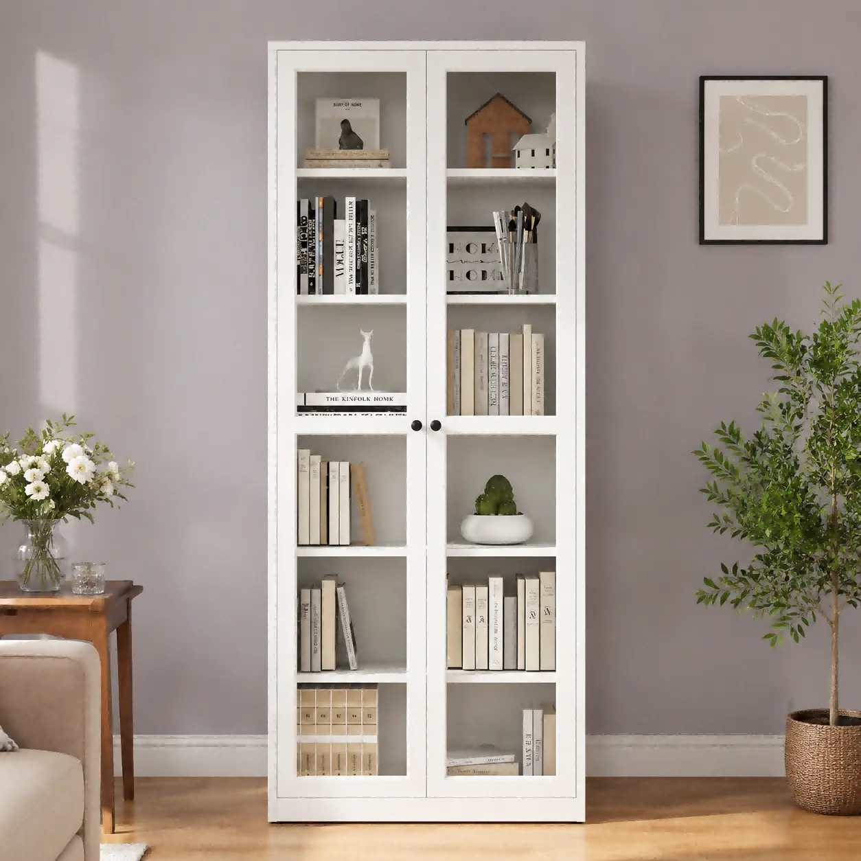 Full Glass Double Door Steel Cabinet