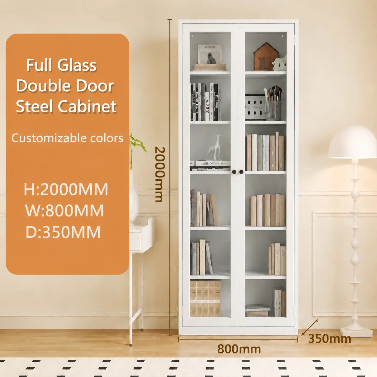 Full Glass Double Door Steel Cabinet Full Glass Double Door Steel Cabinet