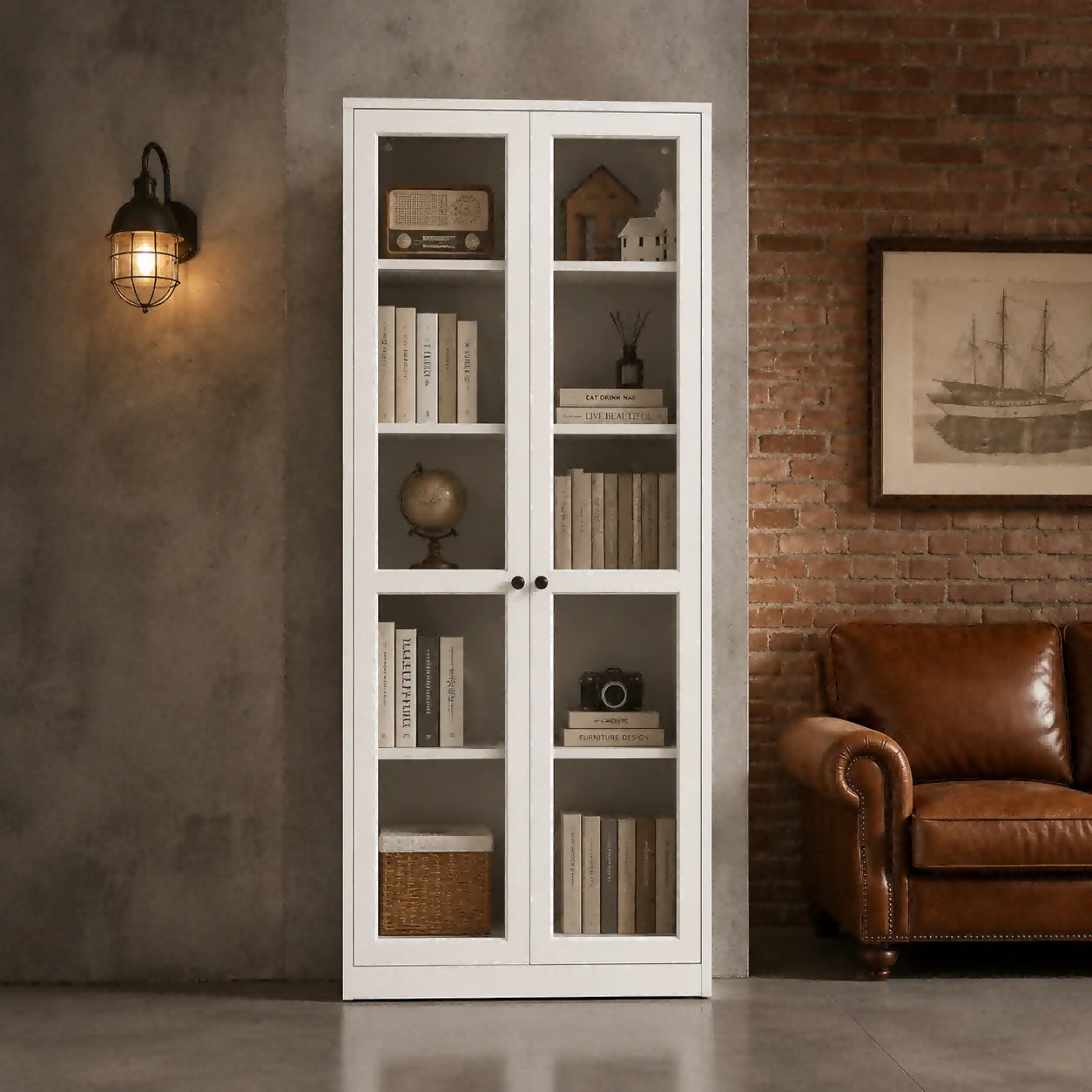 Full Glass Double Door Steel Cabinet Full Glass Double Door Steel Cabinet