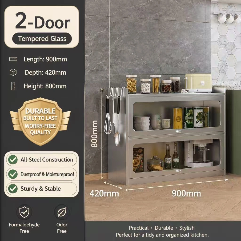 Stainless steel 2-door flip-top cabinet+Details Stainless steel 2-door flip-top cabinet+Details