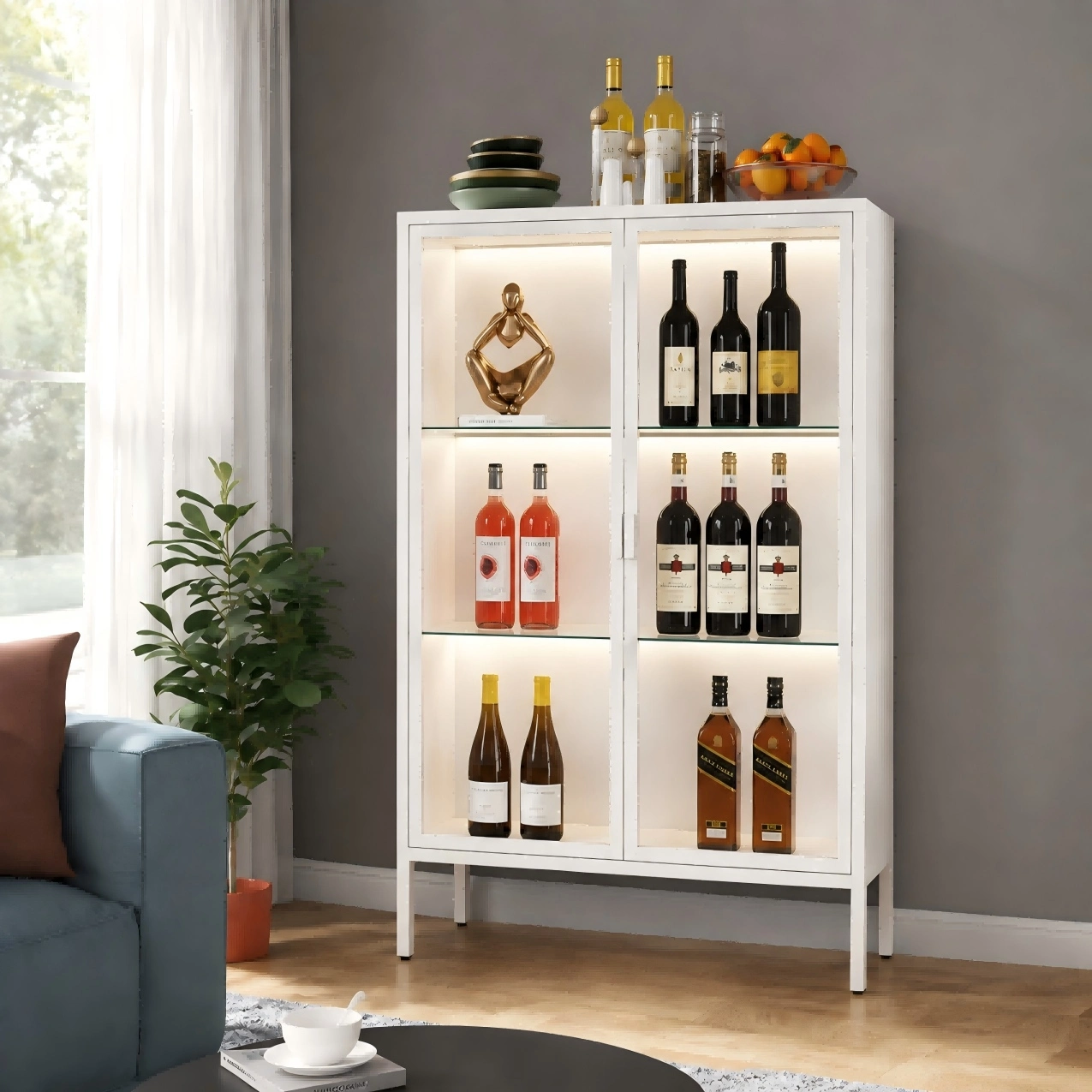 Double Door Glass Display Cabinet Double Door Glass Display Cabinet