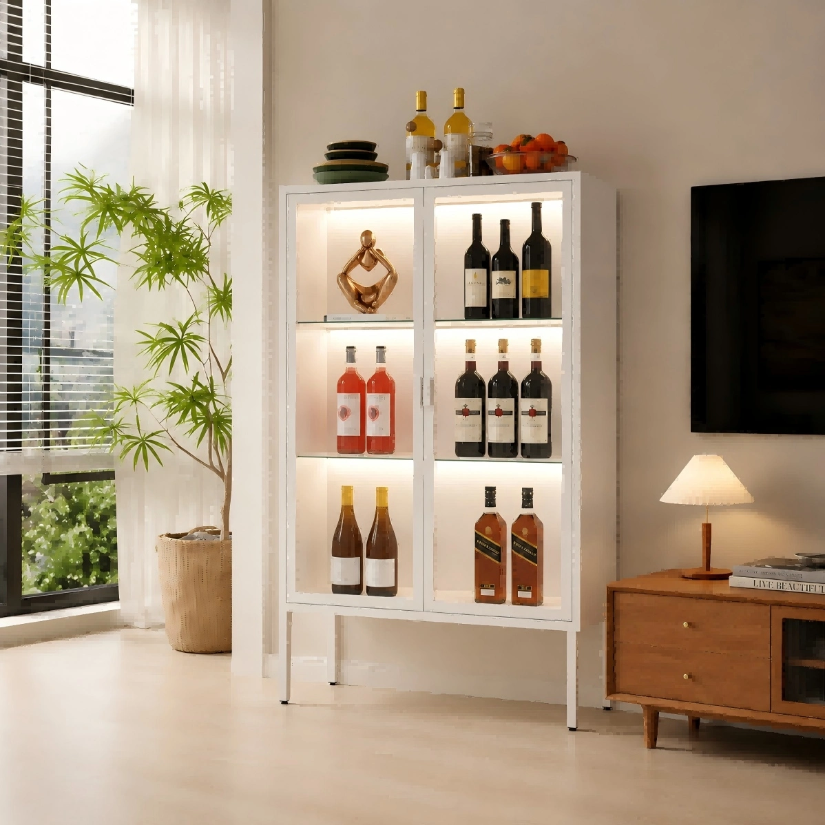 Double Door Glass Display Cabinet