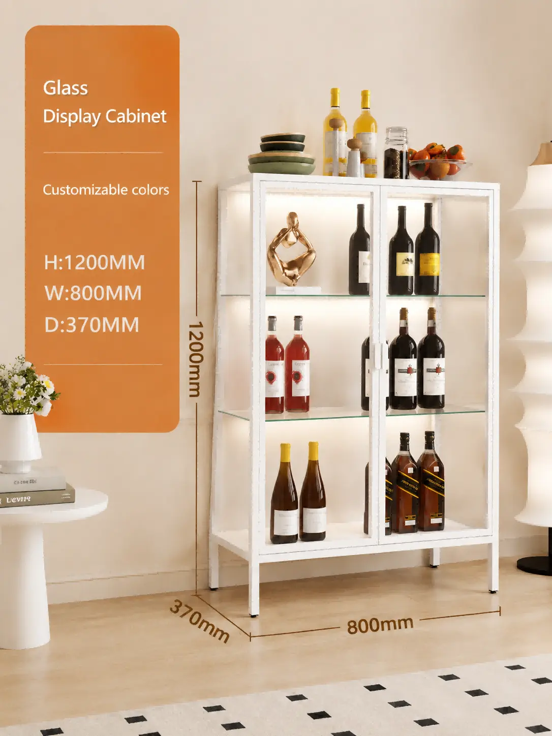Double Door Glass Display Cabinet Double Door Glass Display Cabinet