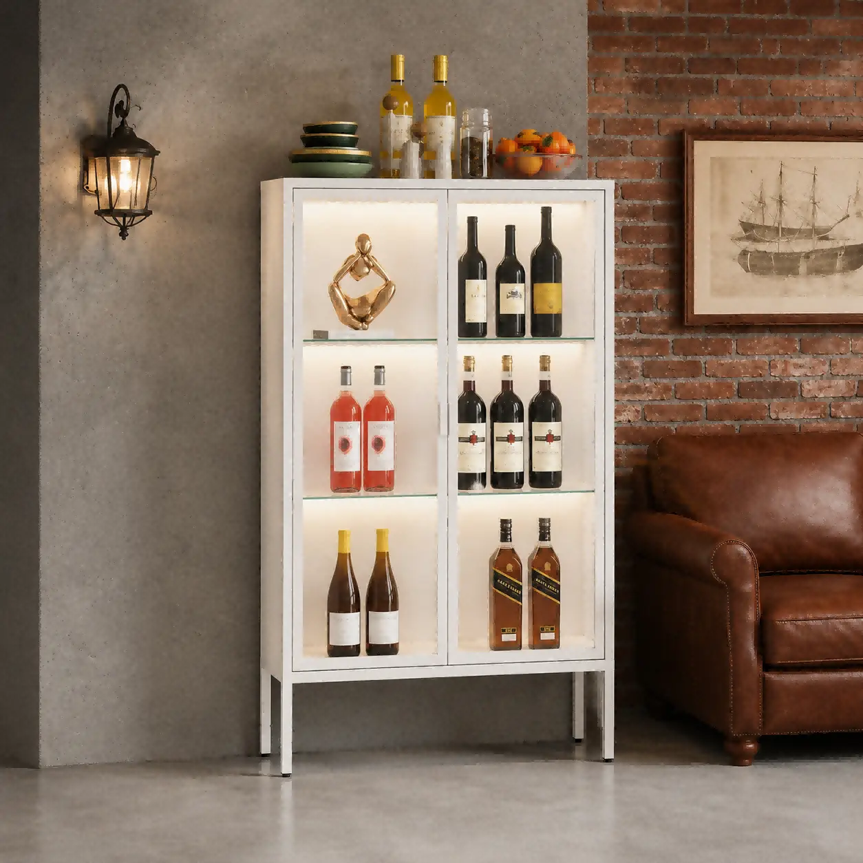 Double Door Glass Display Cabinet