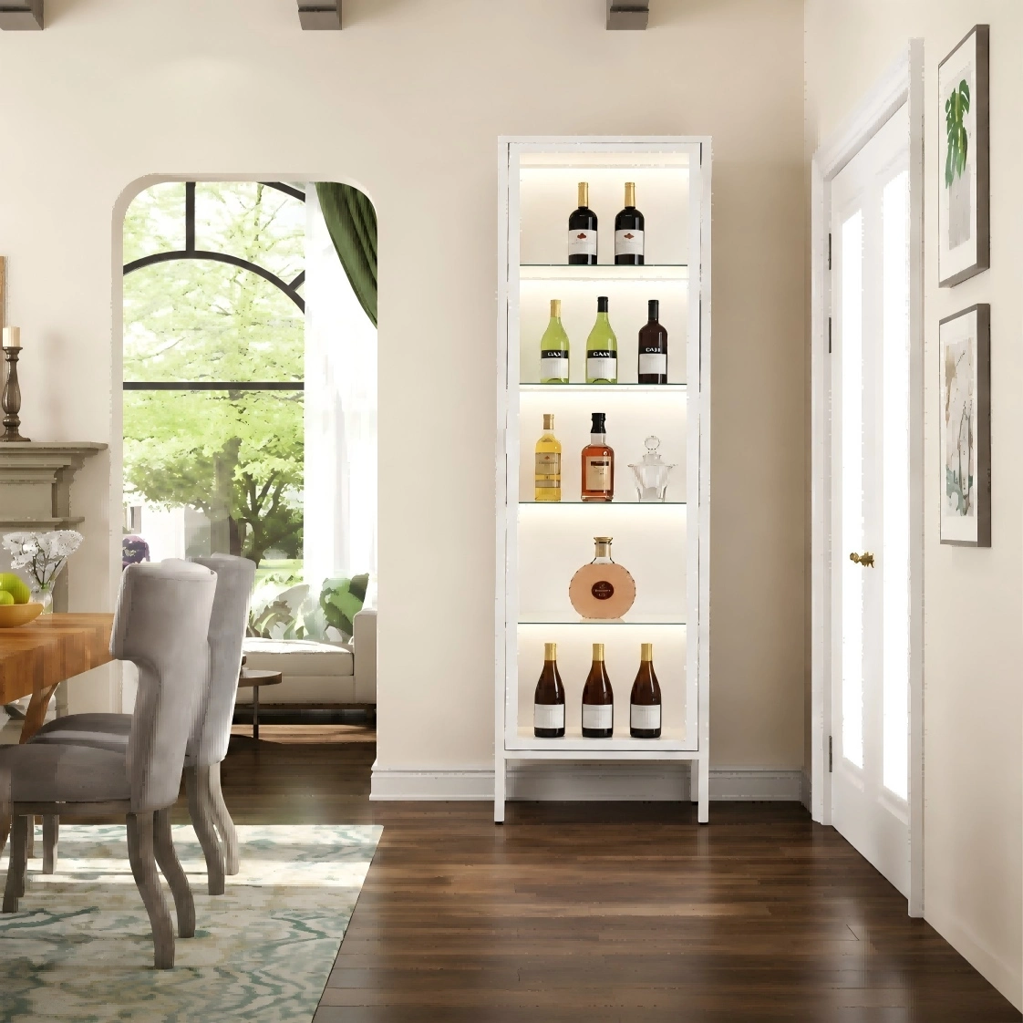Tall Single Door Glass Display Cabinet