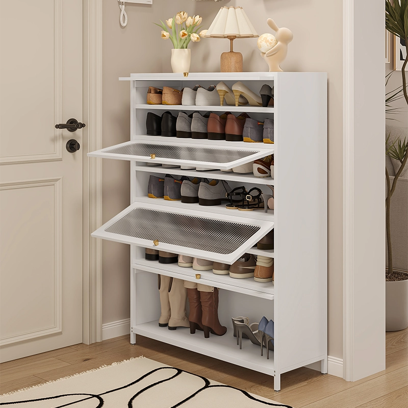 Four Door Square Panel Shoe Cabinet Four Door Square Panel Shoe Cabinet