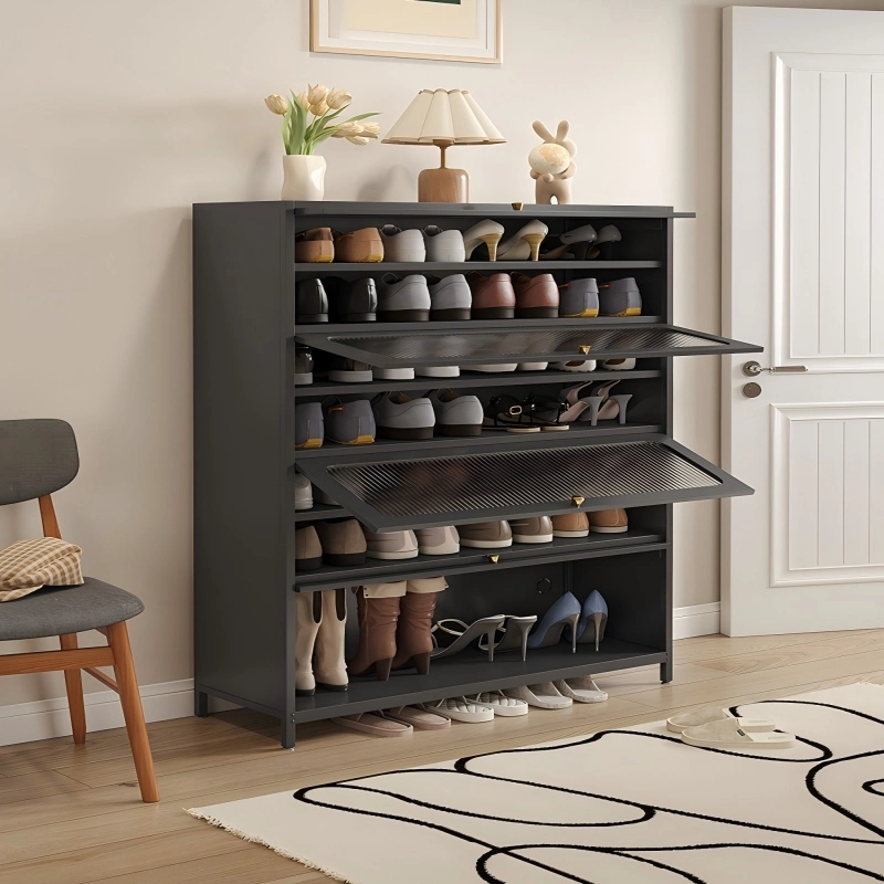 Four Door Square Panel Shoe Cabinet Four Door Square Panel Shoe Cabinet