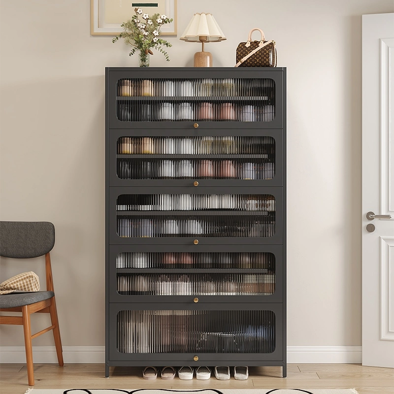 Five Door Square Panel Shoe Cabinet
