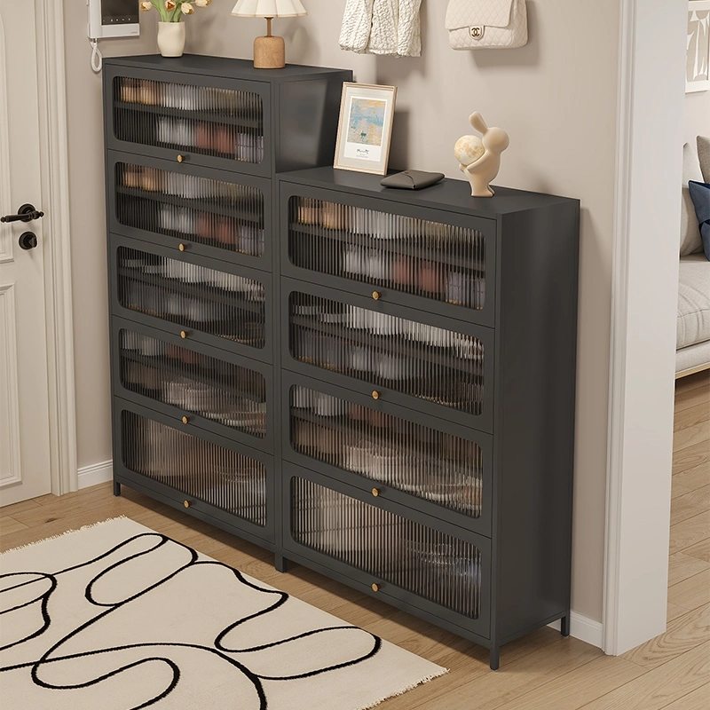 Five Door Square Panel Shoe Cabinet