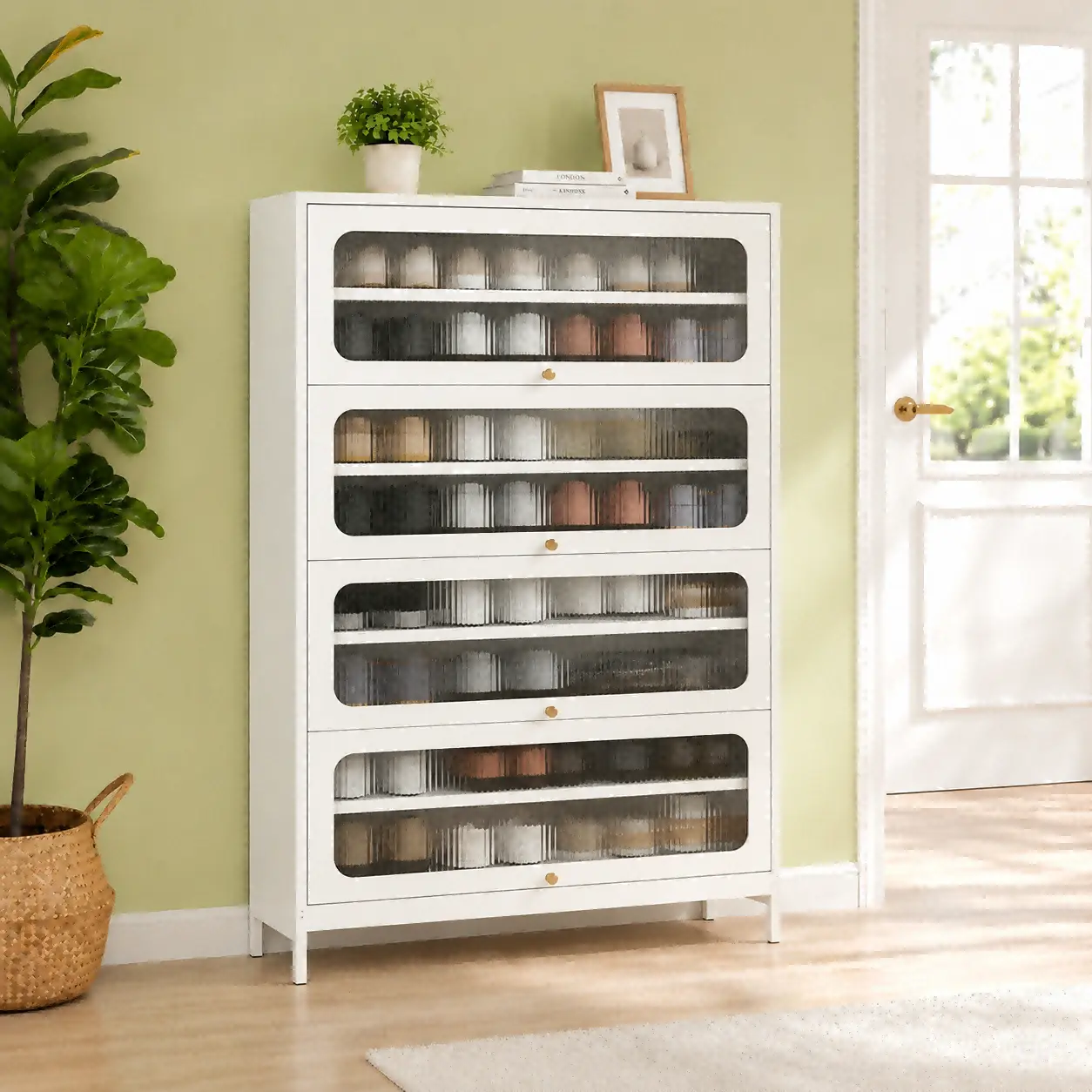 Five Door Square Panel Shoe Cabinet Five Door Square Panel Shoe Cabinet