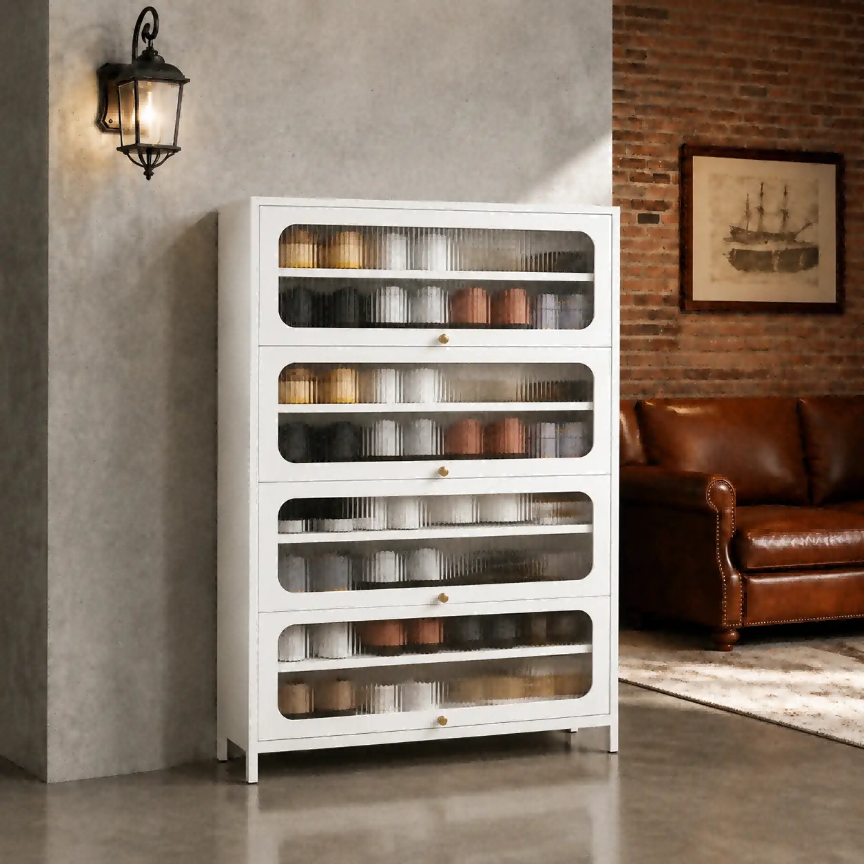 Five Door Square Panel Shoe Cabinet Five Door Square Panel Shoe Cabinet