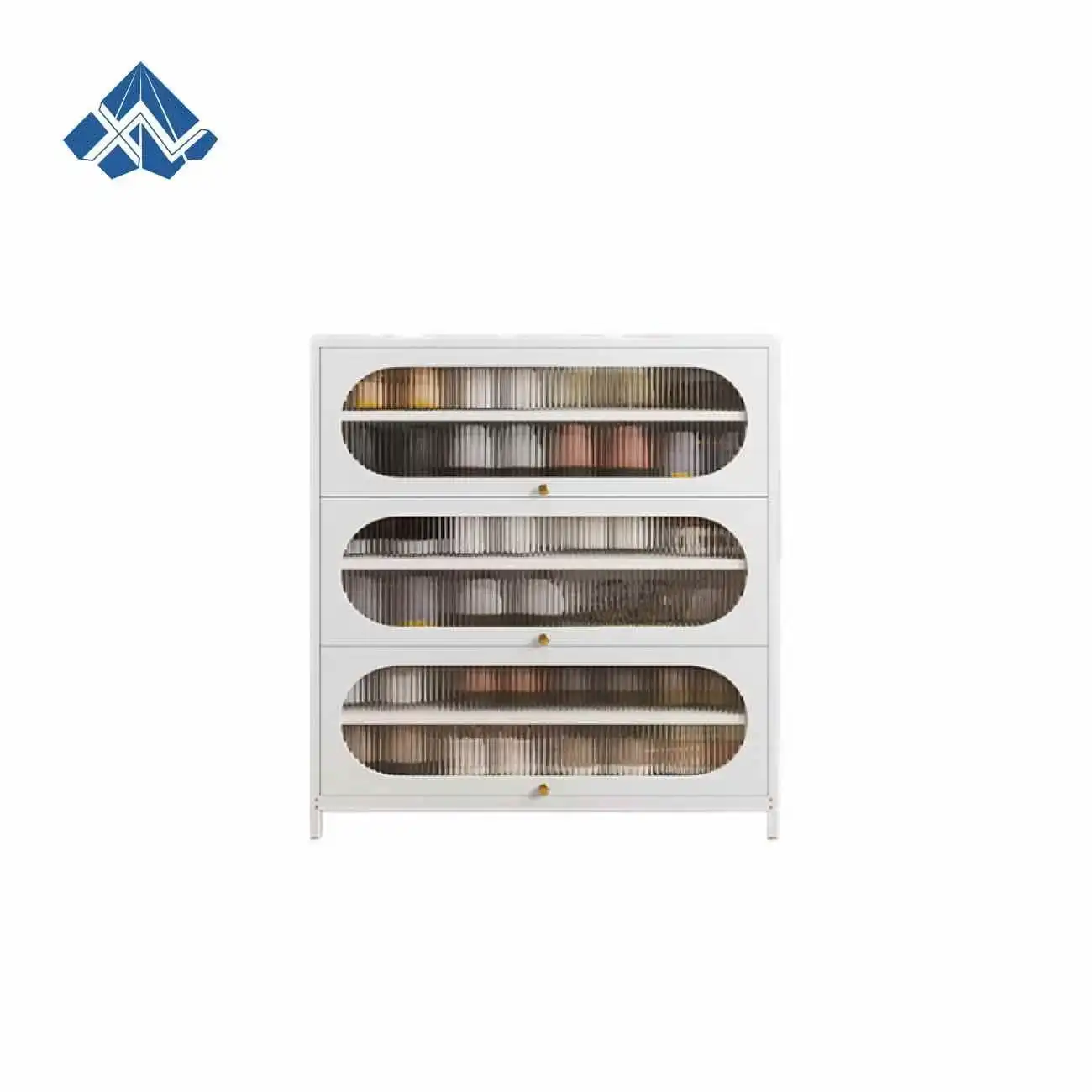 Arc Door 3-Door 6-Tier Steel Shoe Cabinet