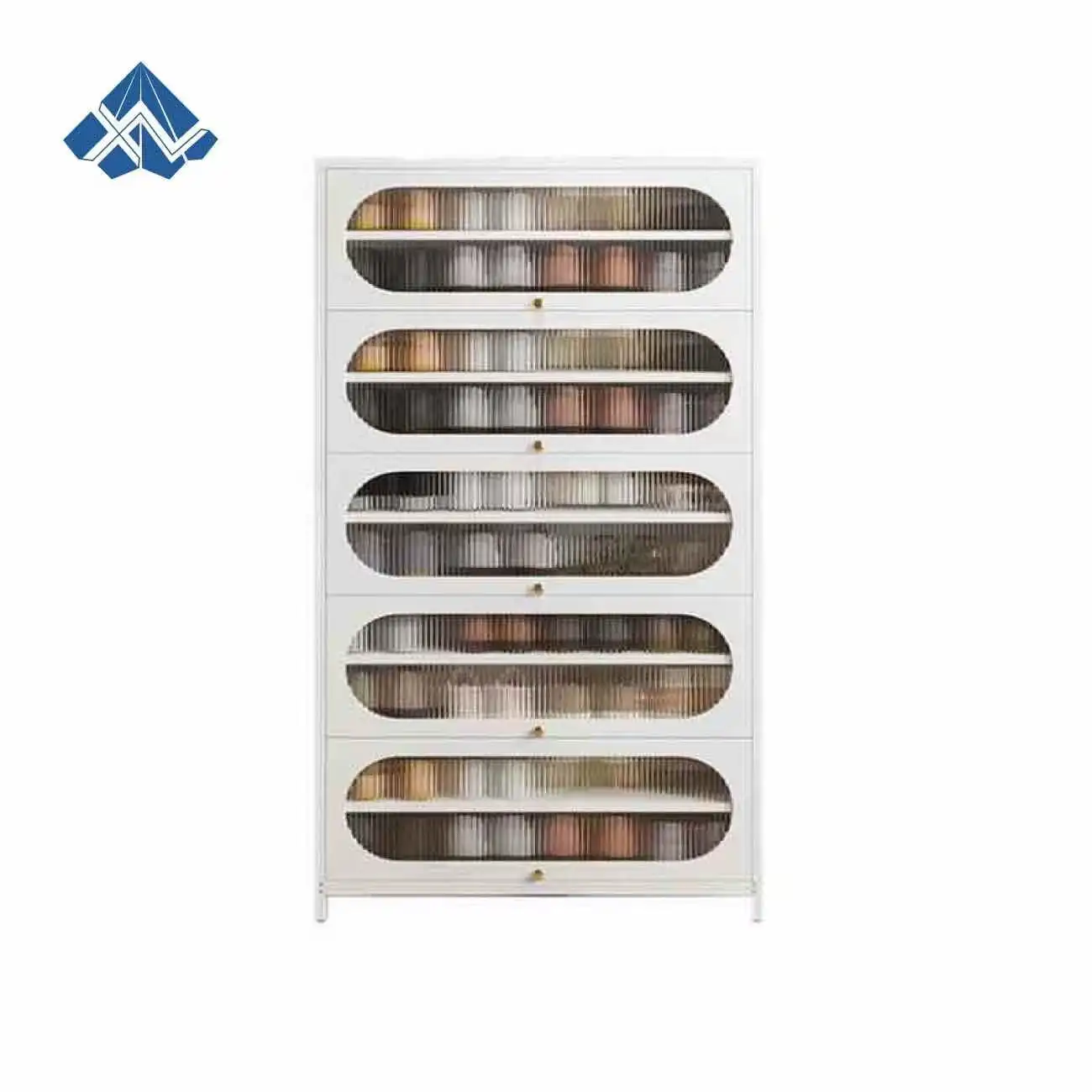 Arc Door 5-Door 10-Tier Steel Shoe Cabinet